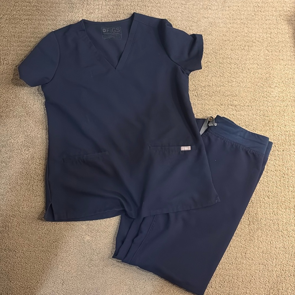 Figs Scrubs Set Size Small Navy
